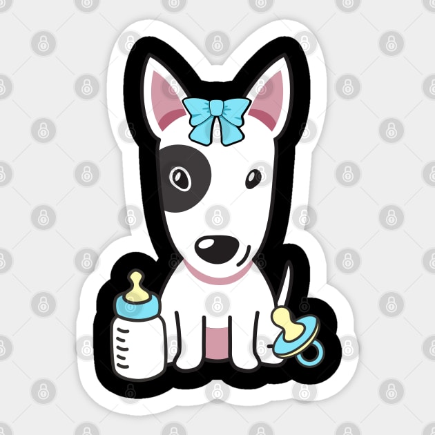 Cute bull terrier is a baby Sticker by Pet Station